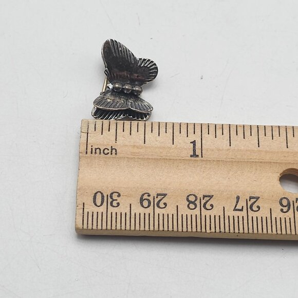 Vintage Sterling Silver Butterfly Brooch Pin .5 inch - Picture 4 of 4